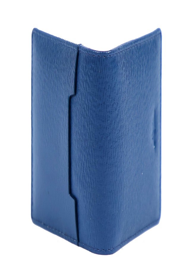 Luxxora Genuine Leather Bi-fold Card Holder for Men & Women | Unisex Sleek & Compact Card Holder with Multiple Card Slots | Gift for Men & Women I Color - Blue - Image 2